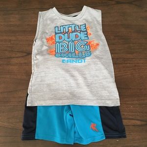 Polyester Advanced Textile Gray & Blue 2-Piece Set